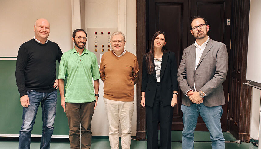Francesca Bonanomi mit ihrem Disseratationskommitte Glenn van de Ven, Adam Ginsburg, Jerome Pety,Francesca Bonanomi und Alvaro Hacar